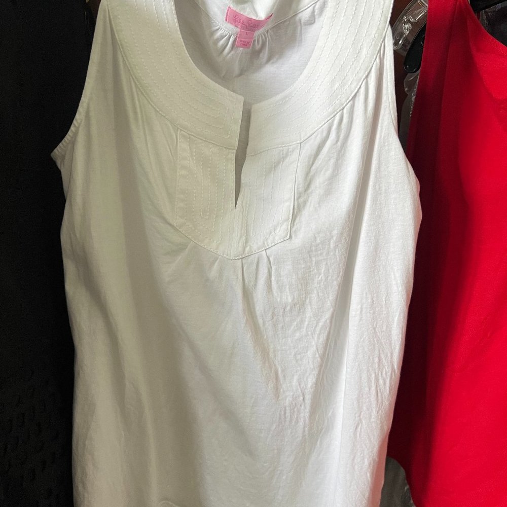 EUC Lilly Pulitzer Light Sleeveless White Top